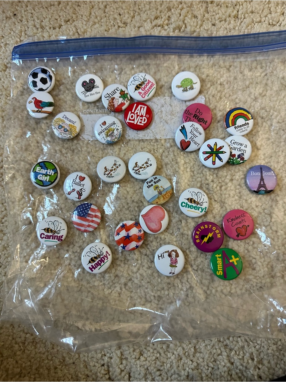 American Girl Pleasant Company Assorted Button Pins -90s